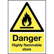 Sitesafe 297 x 210mm Danger Highly Flammable Store - Rigid