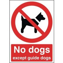 Sitesafe 297 x 210mm No Dogs Except Guide Dogs - Self Adhesive
