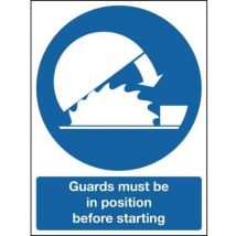 Sitesafe 400 x 300mm Guards Must Be in Position Before Starting - Magnetic