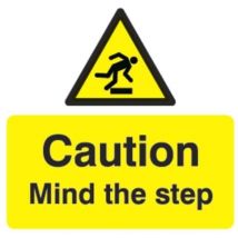 Sitesafe 400 x 300mm Caution Mind The Step Post Mounted Outdoor Sign