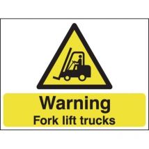 Sitesafe 450 x 600mm Warning Fork Lift Trucks Stanchion Sign