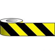 Sitesafe Barrier Warning Tape - 75mm x 100m - Black & Yellow Chevron