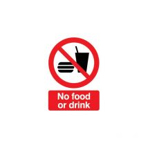 No Food or Drink Rigid pvc Sign - 148 x 210mm - Sitesafe