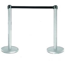Sitesafe Tensabarrier Advance Barrier System - Stainless Steel Post with Black W