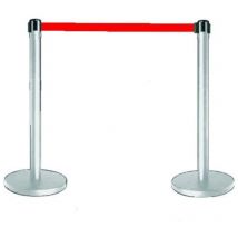Sitesafe Tensabarrier Advance Barrier System - Stainless Steel Post with Red Web