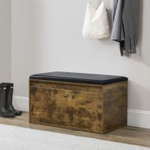 Sitzbank Degerfors 80x39x45 cm Eiche dunkel/Schwarz [en.casa]
