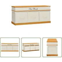 The Living Store Sitzbank mit Stauraum Schuhschrank Flurbank - Sitzbank - Flurbank - Schuhschrank - Holzmöbel - Wohnzimmer Deko