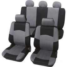 24274918 Classic Sitzbezug 17teilig Polyester Schwarz, Grau Fahrersitz, Beifahrersitz, Rücksit - Petex