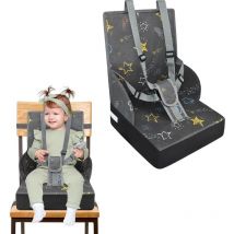 Naizy - Kindersitzerhöhung Sitzerhöhung Stuhl Kind Sitzkissen mit Faltbar Rückenlehne und Dreipunktsicherheitsgurt, Schwämme Boostersitz für