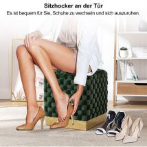 Homemiyn - Sitzhocker Samt Ottomanischer Fußhoker mit Goldfuß Sitzwürfel Fußablage handgewebter Hocker Schminktisch Hocker Polsterhocker moderner