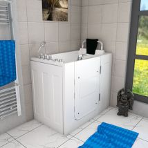 Sitzwanne Whirlpool Badewanne mit Tür S08WP-TH-C-R 110x68cm