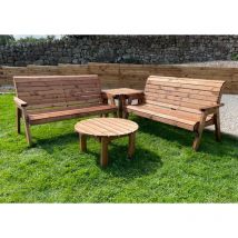 Charles Taylor Trading - Charles Taylor Wooden Garden 6 Seater Balmoral Corner Bench Set & Round Coffee