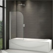 Aica Sanitaire - aica 800x1500mm 180 angle Pivot Shower Bath Screen Over 6mm safety tempered glass - Chrome