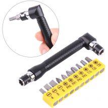 SJLERST 10 pièces Tournevis Poignée d'extension en forme de L Tournevis à douille hexagonale à tête double Tournevis plat Torx Outil à main de kit