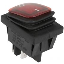 Sjlerst 4PCS 220V Interrupteur à Bascule on-off dpst 4-Broches Arrêt Interrupteur Etanche avec Voyant Lampe Rouge Vert