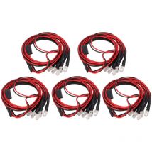 5 Ensembles Lumière de Voiture rc, 7,4 v 5 led Le Silicone du Diamètre 5mm Allume Phares Modifiés Kits pour Traxxas, Axialscx 10 - Sjlerst