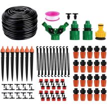 Sjlerst - 65FT diy Drip and spray irrigation kit with hose, adjustable nozzle, quick connections, self-watering system hose for potted plants,