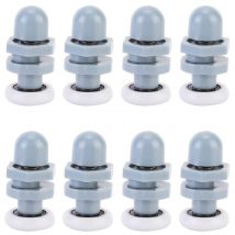 8pcs Coureurs De Porte Douche En Plastique Durable Coulissant Piste Roulement Salle Bains Verre Pour PièCes Rechange(20mm)