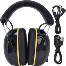 Sjlerst Cache-oreilles de Protection Auditive, Protecteur Auditif Bluetooth Confortable Rechargeable avec Connexion Stable 1000 MAh, Cache-oreilles