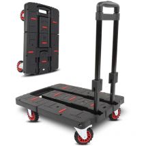 Sjlerst - Chariot à bagages pliable, capacité de 200 kg, chariot de courses portable et réglable, chariot à main compact et robuste pour voyage,