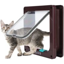 Sjlerst - Chatière pour Chat avec magnétique à 4 Voies, Porte pour Animaux de Compagnie pour Chats et Petits Chiens, Porte pour Chat avec