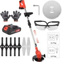 Sjlerst - Coupe-gazon sans fil, 108-132cm Coupe-gazon rétractable 21V électrique sans fil avec 3 lames de coupe Batterie et chargeur pour pelouses de