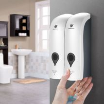 Sjlerst Distributeur de Savon Manuel, Porte Savon Liquide Mural, Distributeur de Gel Douche, Distributeur Liquide Vaisselle, Distributeur Savon Mural