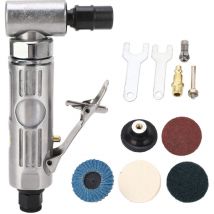 SJLERST Ensemble de Meulage Pneumatique, Moteur 0,3, Mandrin 1/4 1/8, Meuleuse à Vitesse Réglable, Matrice à Air à Angle Droit de 90 °