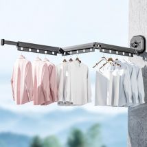 Sjlerst - tendoir à Linge Mural, Design Rétractable pour Intérieur et Extérieur (Gris à Trois Volets)