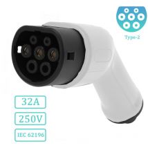 Sjlerst - ev Ladestecker 32A ac 250V ev Ladeadapter Kit Typ2 Stecker IP54 Schutz ce tüv iec Zertifizierung für Energiefahrzeuge (Weiss)