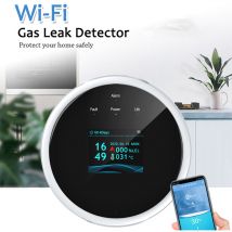 Sjlerst - Graffiti wifi Alarme de gaz domestique, Détecteur de fuite de gaz de cuisine Électrovanne Alarme de gaz combustible