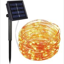Guirlande Lumineuse Solaire, Lumières de Jardin (50 led 2 modes) 7M, Exterieur Étanche Lampe Solaire, LumièRe DéCoréE Étanche pour Noël, Mariage,