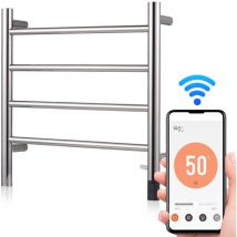 Porte-serviettes électrique WiFi, fixation murale 50W 24V 4 porte-serviettes chauffants pour la salle de bain, étanche IPX4 ai Tuya App Thermostat