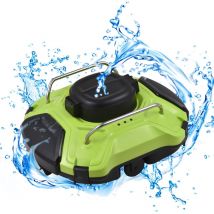 Robot nettoyeur de piscine sans fil, 30W IPX8 Waterproof Dual Drive Motor Automatic Pool Vacuum Cleaner, 200 Micron Fine Filter for Above Ground
