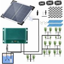 Solar drip irrigation system kit, automatic watering system with 30 operating modes and 7 timer modes - Sjlerst