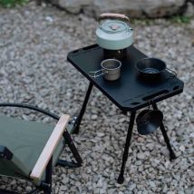 Table Pliante, Table de Pique-Nique de Camping Légère, Petite Table Pliante, Sac de Rangement, Fêtes sur la Plage (noir) - Sjlerst