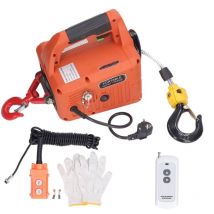 Sjlerst Treuil électrique de Levage 1500 w, avec Télécommande sans Fil pour les Travaux de Levage Lourds dans les Usines et les Entrepôts
