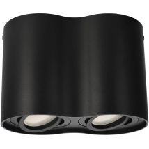 Edo Solutions - skand 2 Black 2xGU10 IP20 spot de plafond rond noir double EDO777104