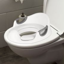 Skecten - Adaptador de wc para Niños,Reductor wc Niños,Asiento de Inodoro para Ninos con cojín antideslizante, con Respaldo Reposabrazos,Blanco