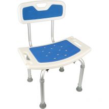 Haloyo - Skecten Asiento de ducha con respaldo Bath aid, taburete de baño ergonómico, regulable en altura