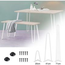Juego de 4 Patas para Muebles 71 cm, Soporte para Patas de Mesa, Blanco - Skecten