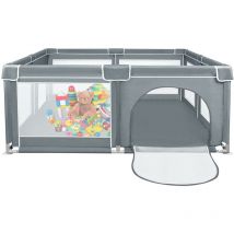 Parc Bébé, 180x150 cm, Parc Bebe Pliable, Parc Enfant pour L'intérieur et L'extérieur Idéal Jusqu'à 15kg Gris foncé - Skecten