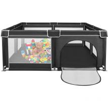 Parc Bébé, 180x150 cm, Parc Bebe Pliable, Parc Enfant pour L'intérieur et L'extérieur Idéal Jusqu'à 15kg Noir - Skecten