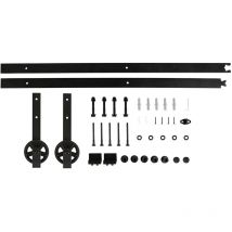 Skecten - Rail Porte Coulissante Amélioré, 6ft 183cm Kit Porte Coulissante Suspendue - Roulette Porte Coulissante Industriel pour Une Porte