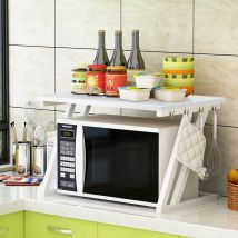 Skecten - tagère de Cuisine Support de Micro Onde Etagère à Micro-Ondes Support de Four à Micro-Ondes 2 Couches Blanc