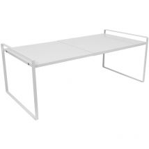 Küchenschrank ausziehbares Regal Größe 36-60×21×18cm (Weiß) - Skecten