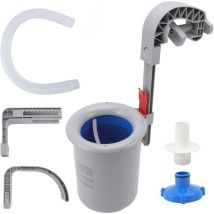 Skimmer para superficie de piscina, juego de skimmer para piscina montado en la pared para limpieza de piscinas sobre el suelo, gris