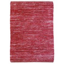 Thedecofactory - skin - Tapis en cuir tressé burgundy 160x230