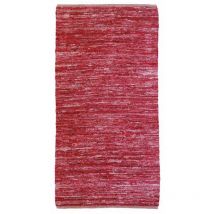 Thedecofactory - skin - Tapis en cuir tressé burgundy 60x120