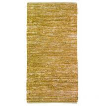 Thedecofactory - skin - Tapis en cuir tressé jaune 60x120